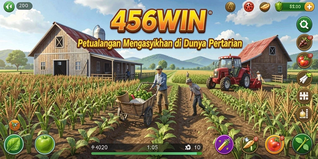 Screenshot gameplay 456WIN menampilkan aktivitas bercocok tanam yang seru.