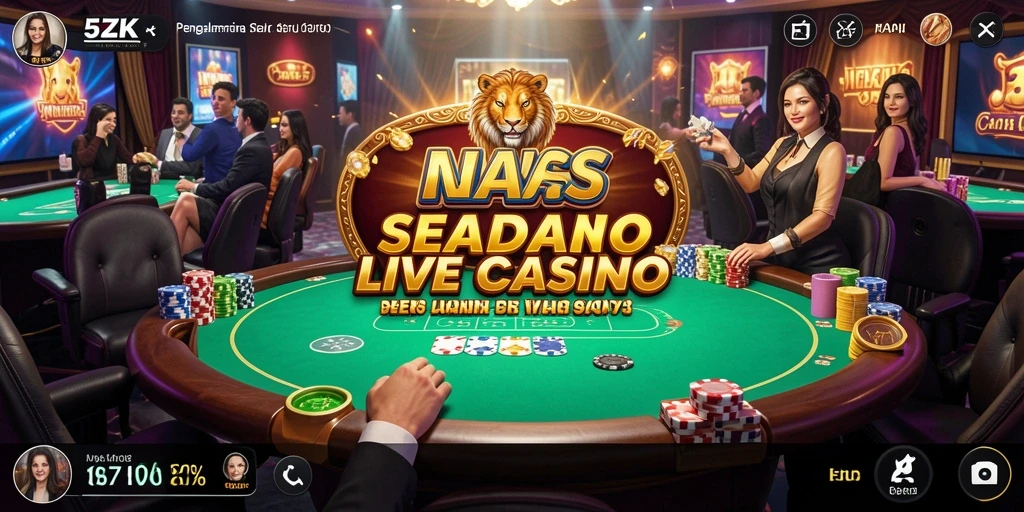 Tampilan gameplay Live Casino yang mendebarkan di aplikasi 5ZK.
