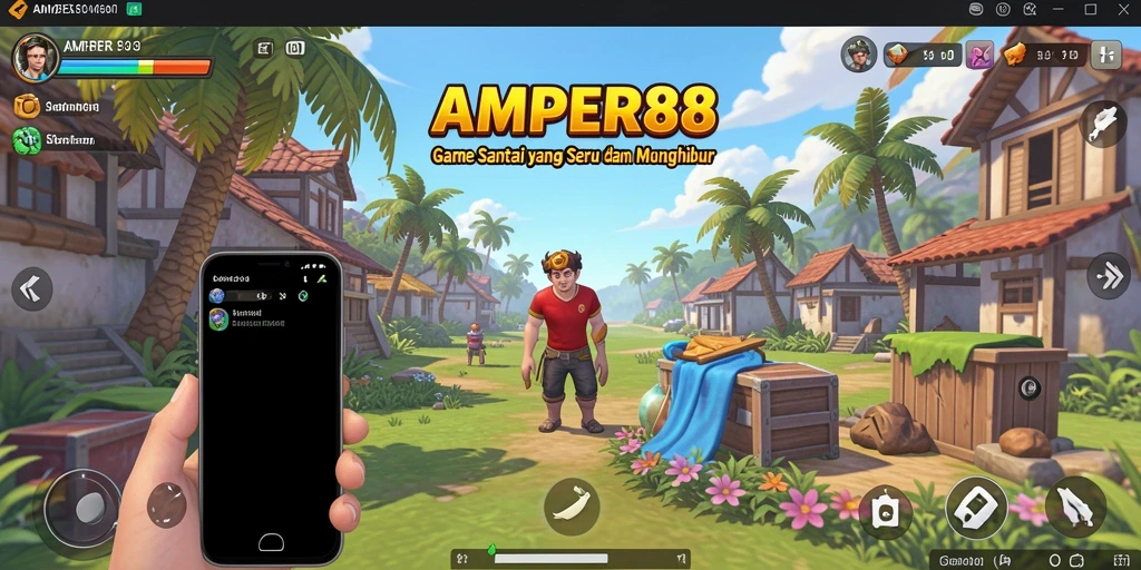 Tampilan gameplay seru dan menarik dari AMPER88.