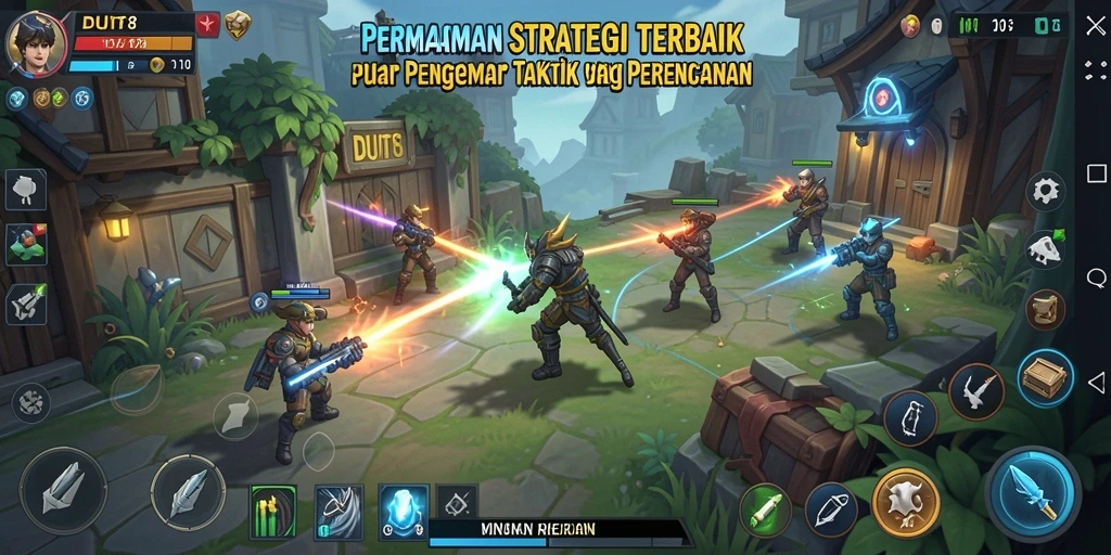 Gameplay dinamis dalam DUIT8 dengan elemen strategi kompleks.