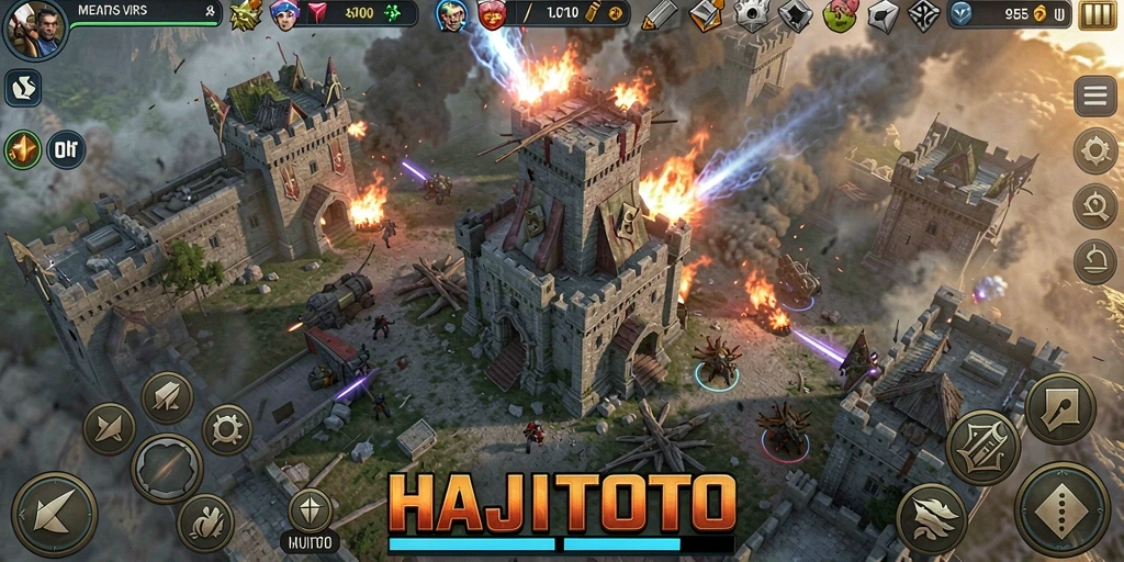 Gameplay seru HAJITOTO Tower Defense dengan menara strategis dan efek visual yang menarik.
