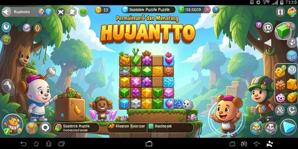 Screenshot utama HUJANTOTO dengan gameplay menantang dan interaktif.