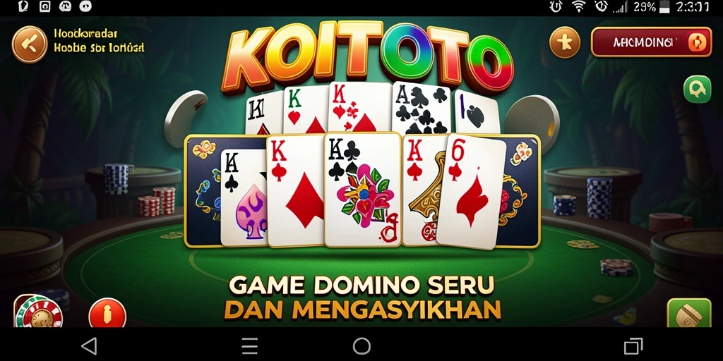 Tampilan gameplay seru dari KOITOTO dalam permainan Domino.