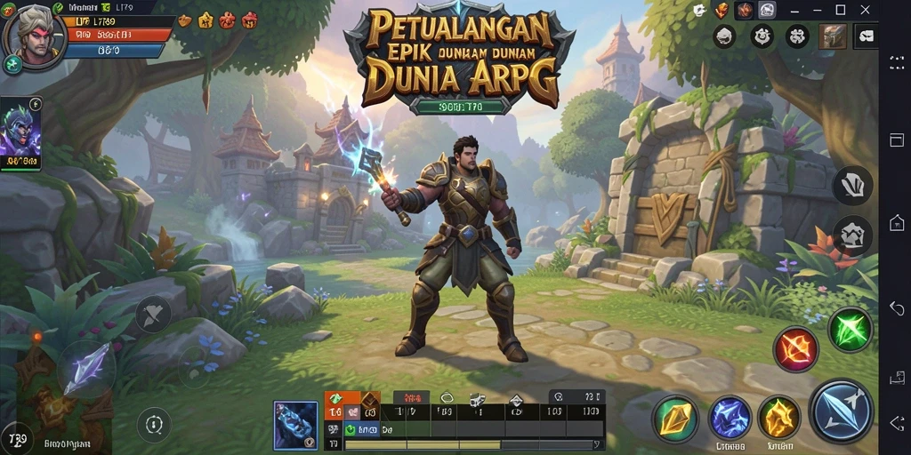 Tampilan menarik dari gameplay LI789 dengan aksi petualangan ARPG.
