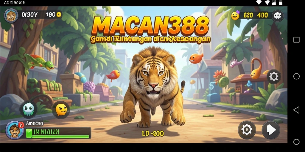 Screenshot gameplay menunjukkan aksi seru di MACAN388 yang penuh warna.