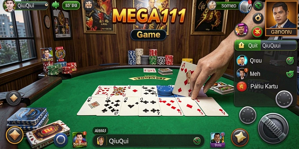 Tampilan gameplay QiuQiu yang seru dan menarik di MEGA111.