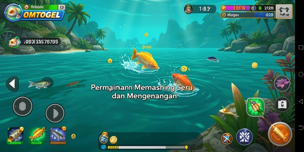 Tampilan gameplay OMTOGEL yang menarik saat memancing.