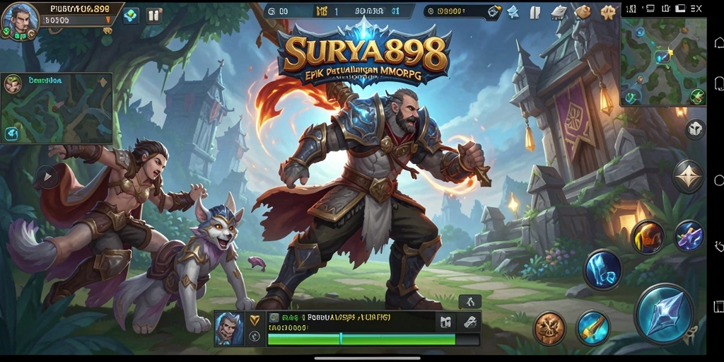 Tampilan gameplay epik dalam SURYA898 dengan aksi seru dan visual menawan.