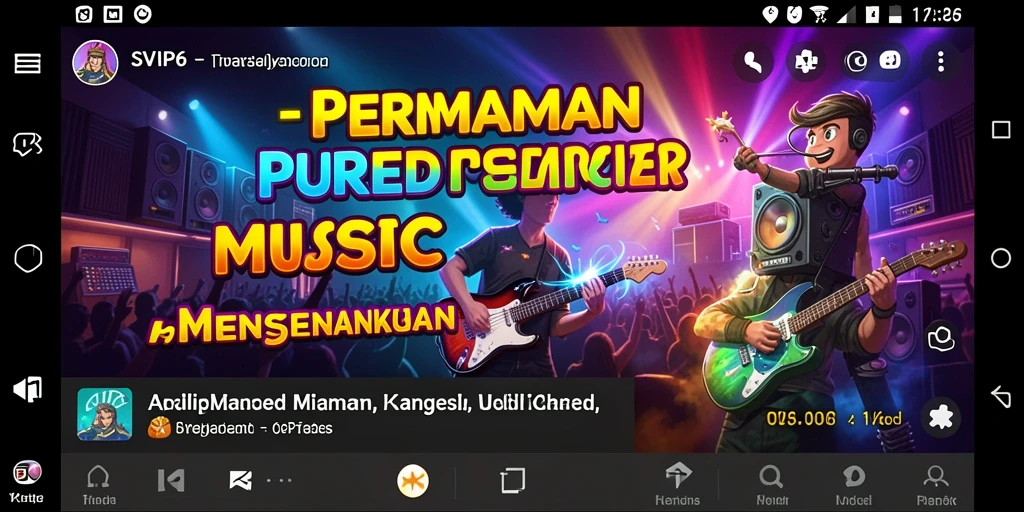 Tampilan gameplay SVIP6 dengan pengguna menikmati permainan musik.