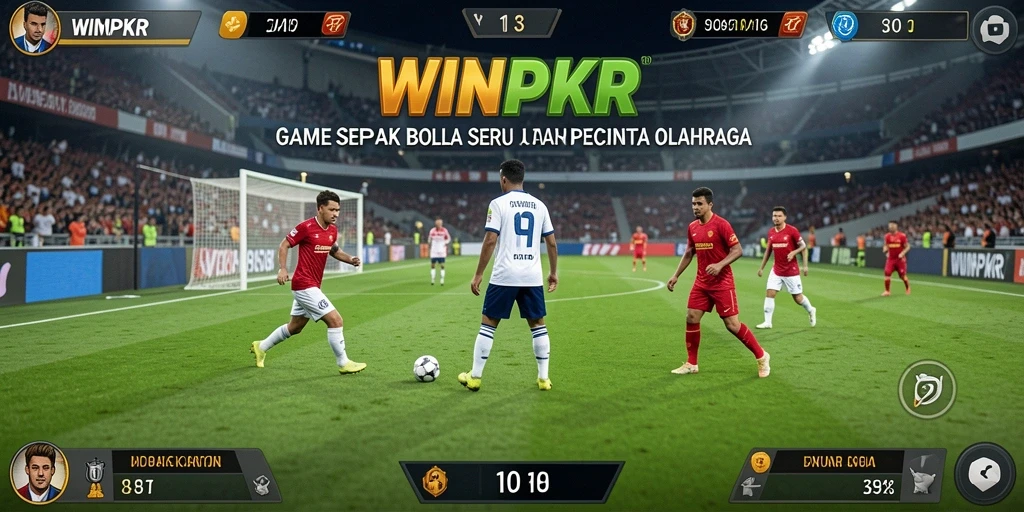Tampilan gameplay seru dalam pertandingan sepak bola.
